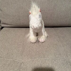 Ganz Webkinz Unicorn White Plush Stuffed Animal Toy HM069 Sparkly Hooves No Code